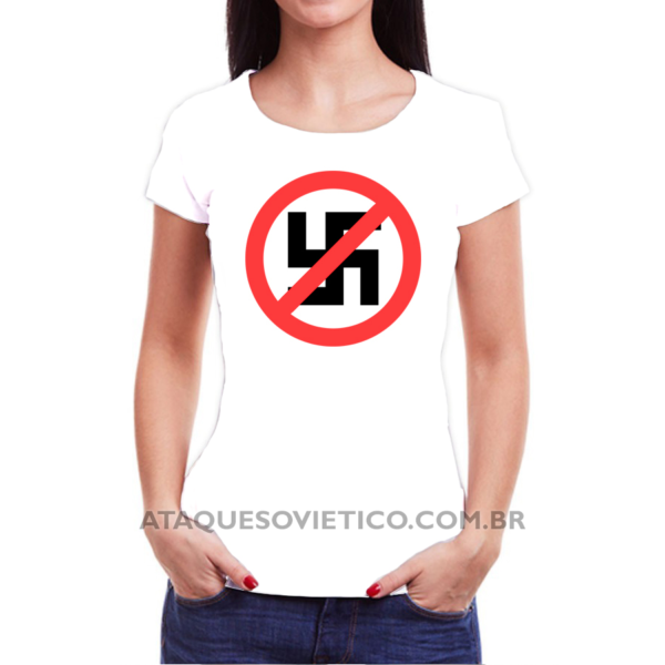 Camiseta Feminina Baby Look Anti-Nazi - Image 2