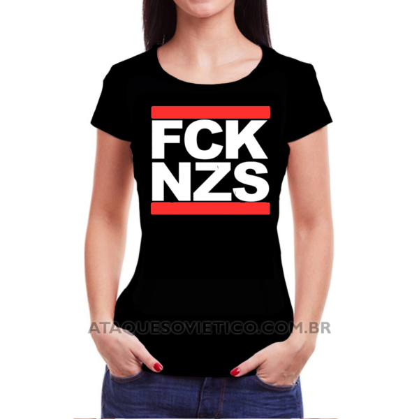 Camiseta Feminina Baby Look Fuck Nazi