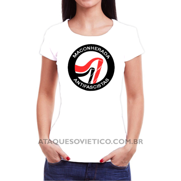 Camiseta Feminina Baby Look Maconherada Antifascistas - Image 2
