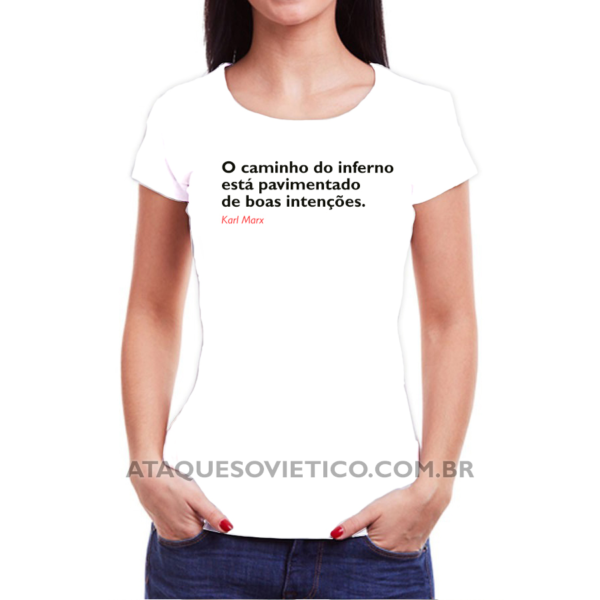 Camiseta Feminina Baby Look Marx Frases versão 1 - Image 2