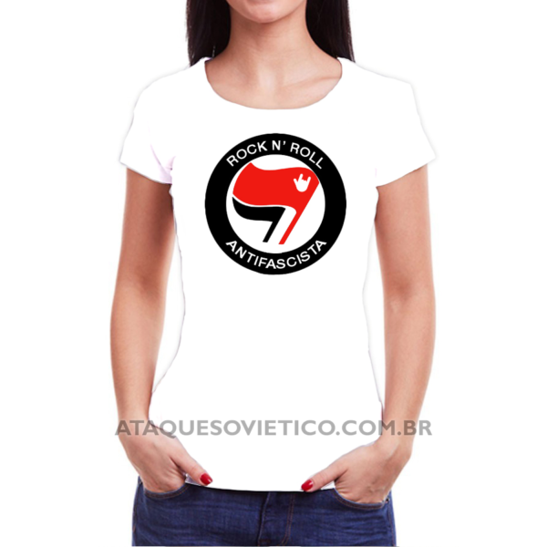 Camiseta Feminina Baby Look Rock n' roll Antifascistas - Image 2