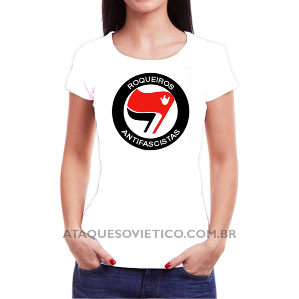 Camiseta Feminina Baby Look Roqueiros Antifascistas - Image 2