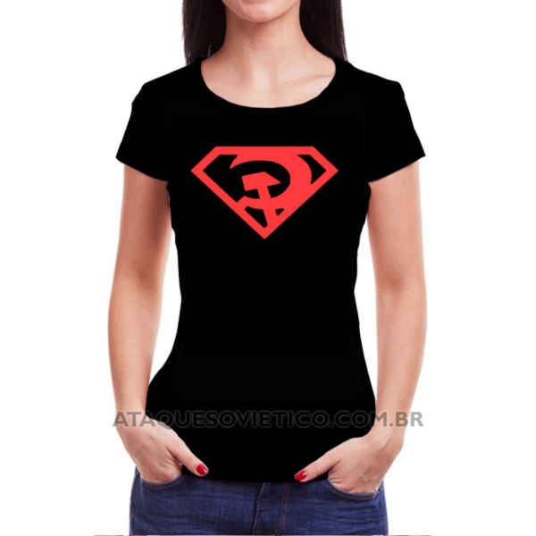 Camiseta Feminina Baby Look Super Comunista