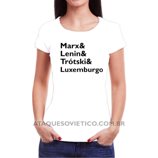 Camiseta Feminina Baby Look Marx & Lenin & Trotski & Luxemburgo - Image 2