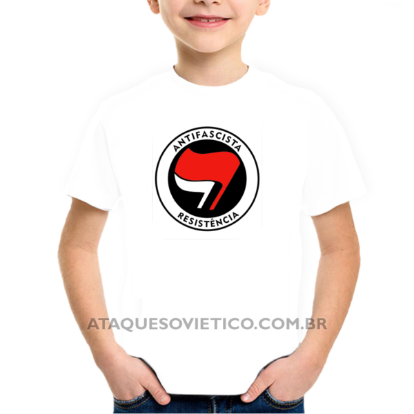 Camiseta Infantil Antifascistas Resistência - Image 2