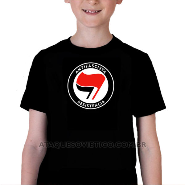 Camiseta Infantil Antifascistas Resistência
