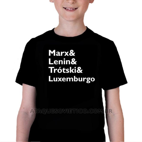 Camiseta Infantil Marx & Lenin & Trotski & luxemburgo
