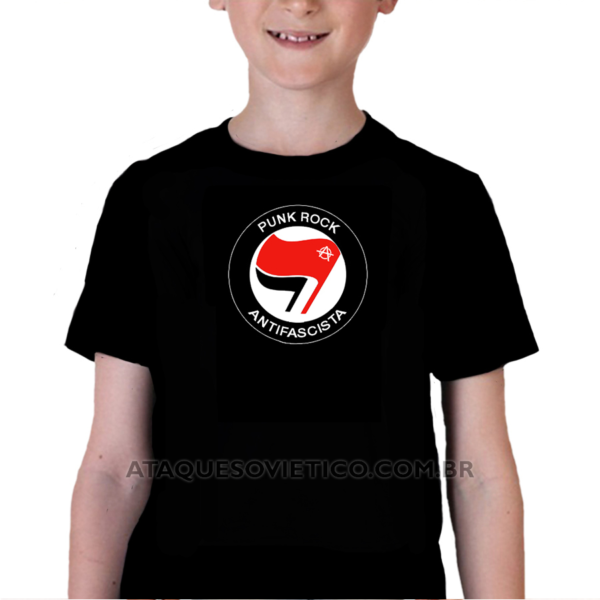 Camiseta Infantil Punk Rock Antifascistas