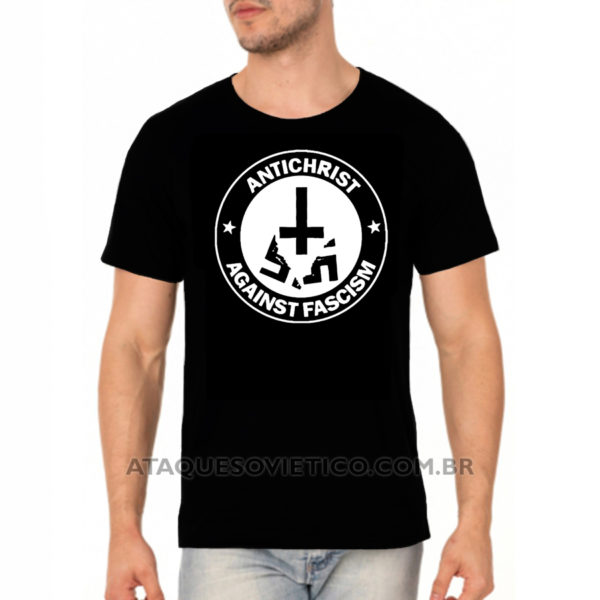 Camiseta Masculina Antichrist Against Fascism