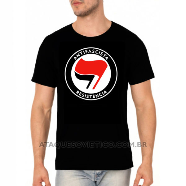 Camiseta Masculina Antifascistas Resistência