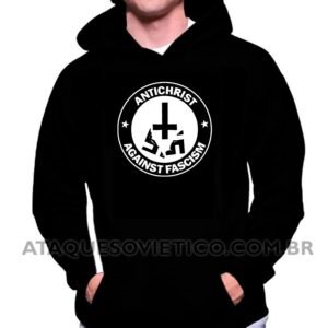 Blusa de Moletom Masculina Antichrist Against Fascism