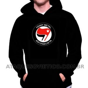 Blusa de Moletom Masculina Heavy Metal Antifascistas