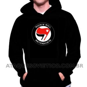 Blusa de Moletom Masculina Rock n’ roll Antifascistas
