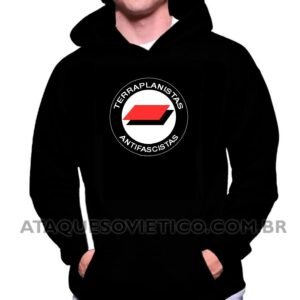 Blusa de Moletom Masculina Terraplanistas Antifascistas